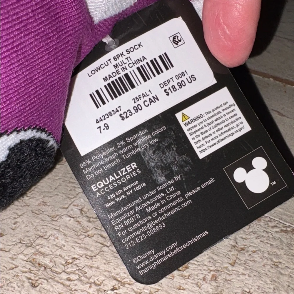 The Nightmare Before Christmas Jack Skellington Purple Low-Cut Socks - 6 Pack